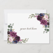 Lavender Marine or Floral Florom Mariage Merci (Dos)