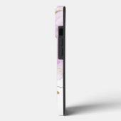 Lavender Marmer met Monogram en Naam Case-Mate iPhone Case (Achterkant / Links)