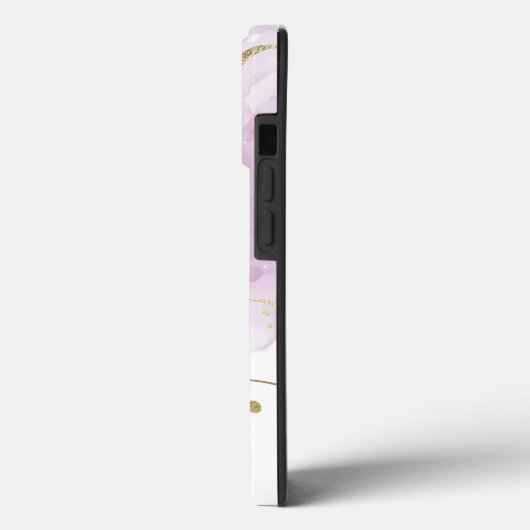 Lavender Marmer met Monogram en Naam Case-Mate iPhone Case (Achterkant / Links)