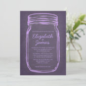 Lavender  Mason Jar Wedding Invitations Kaart (Staand voorkant)