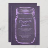 Lavender  Mason Jar Wedding Invitations Kaart (Voorkant / Achterkant)