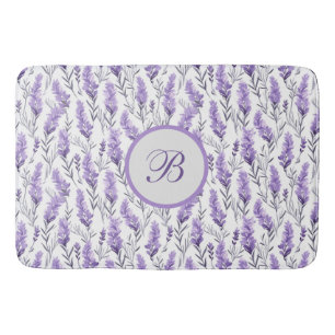 Lavender Meadows Monogrammed Badmat
