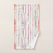 Lavender Melon Pink White Stripes (Serviette à main)