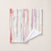 Lavender Melon Pink White Stripes (Gant de toilette)