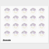 Lavender Memorial Funeral Classic Round Sticker (Vel)