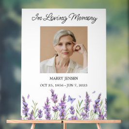 Lavender Memorial Photo Funeral Acryl Bord