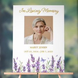 Lavender Memorial Photo Funeral Acryl Bord