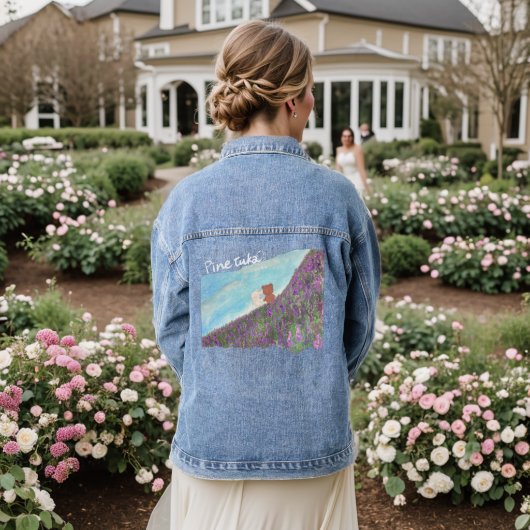 "Lavender Memory" Denim Jacket – Teddy Bears in Ho (Huwelijk Achterkant)