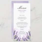 Lavender Menu Mariage Élégant Purple Floral Dreamy (Devant / Derrière)