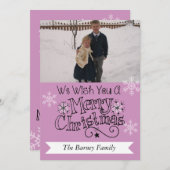 Lavender Merry kerstfoto Kaart (Voorkant / Achterkant)