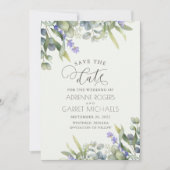 Lavender met Eucalyptus en Greenery Wedding Save The Date (Voorkant)