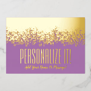 Lavender met Gold Foil Glitzy Border Kaart