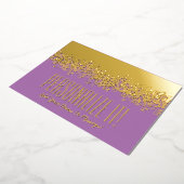 Lavender met Gold Foil Glitzy Border Kaart (Gedraaid)