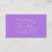 Lavender met Silver Decor Borders en Diamonds Visitekaartje (Achterkant)
