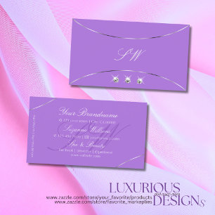 Lavender met Silver Decor Diamonds en Monogram Visitekaartje