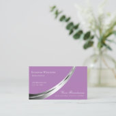 Lavender met Silver Decor en QR-Code Stijlvol Visitekaartje (Staand voorkant)