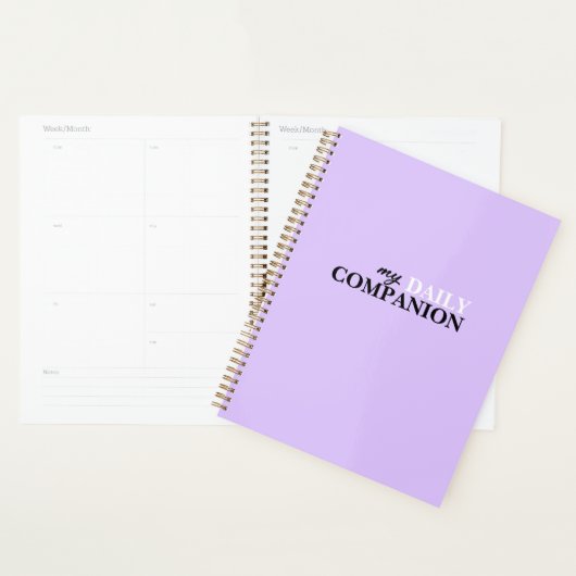 Lavender Minimaliste Daily Planner (Devant avec enveloppe)