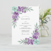 Lavender Mint Lovely Spring Wedding Kaart (Staand voorkant)