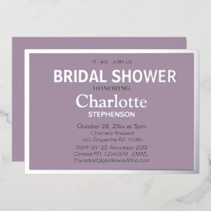 Lavender Modern Classic Vrijgezellenfeest Folie Uitnodiging