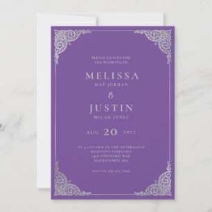 lavender Modern Simplistic Wedding Uitnodiging