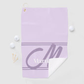 Lavender Moderne Monogramme serviette de golf pour (En situation)