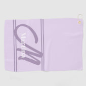 Lavender Moderne Monogramme serviette de golf pour (Horizontal)
