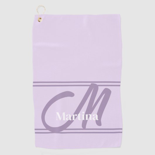 Lavender Moderne Monogramme serviette de golf pour (Devant)