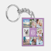 Lavender Moederdag mam Familie Foto Collage Sleutelhanger (Voorkant Links)