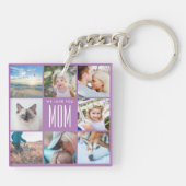 Lavender Moederdag mam Familie Foto Collage Sleutelhanger (Achterkant)