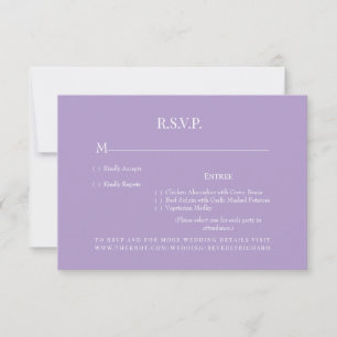 Lavender Monogram Diner Choix Mariage Carte RSVP