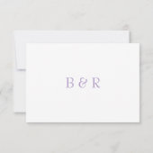 Lavender Monogram Diner Choix Mariage Carte RSVP (Dos)