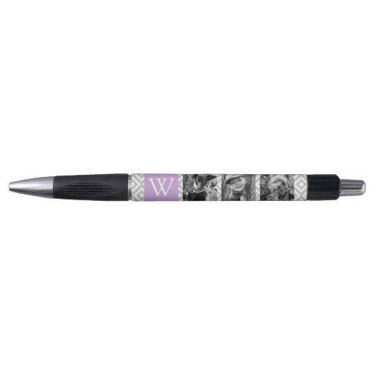 Lavender Monogram en Foto Collage Pen (Voorkant)