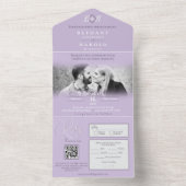 Lavender Monogramme tout en un mariage Invitation (À l'intérieur)