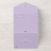Lavender Monogramme tout en un mariage Invitation (Dehors)