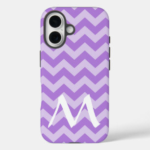 Lavender Moroccan Moods Chevrons with Monogram iPhone 16 Hoesje