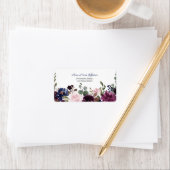 Lavender Navy Blue Floral Bloom Wedding Etiket (Insitu)