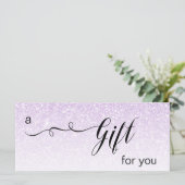 *~* Lavender Ombre Parties scintillant Carte Cadea (Debout devant)