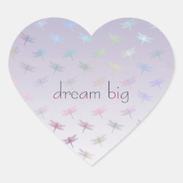 Lavender Ombre Rainbow Dragonflies Hart Sticker