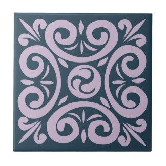 Lavender op Blue Intricate patroon Tegeltje