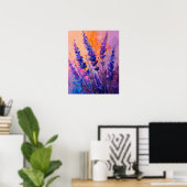 Lavender Orange Sunset Painting Wall Art Poster (Bureau à domicile)