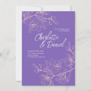 Lavender Orchid Moments   Uitnodiging tot weddensc