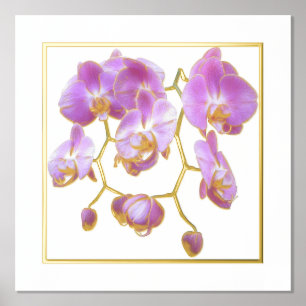 Lavender Orchids Folie Accent Print Poster