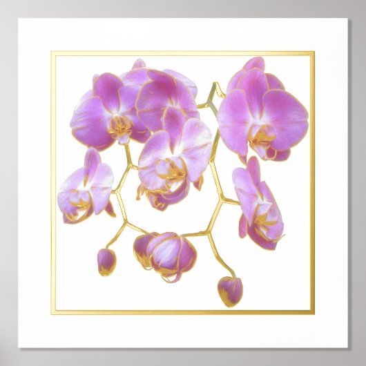 Lavender Orchids Folie Accent Print Poster (Voorkant)
