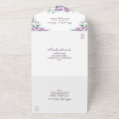Lavender Paars All in One Wedding Invite Uitnodiging (Buitenkant)