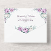 Lavender Paars All in One Wedding Invite Uitnodiging (Achterkant)