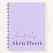 Lavender Paars Artist Sketchbook Script Name Notitieboek (Voorkant)