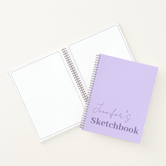 Lavender Paars Artist Sketchbook Script Name Notitieboek (Binnen)