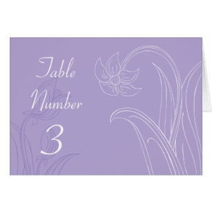 Lavender Paars Custom Weddentable Number Kards