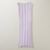 Lavender Paars en White Stripes Lichaamskussen (Voorkant Verticaal)