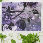  Lavender Paars Fantasy Roos Vine Floral Theedoek (Gevouwen)